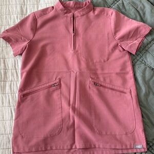 Figs Short Sleeve Zip-Up Top